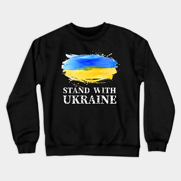 I Stand With Ukraine Crewneck Sweatshirt by Marina_Povkhanych_Art